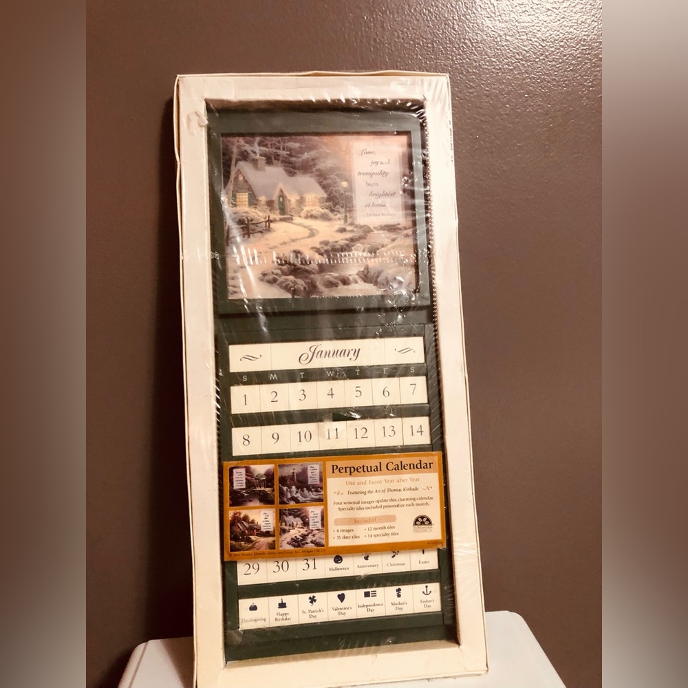 Thomas Kinkade Wooden Perpetual Calendar